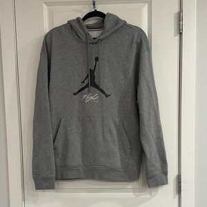 Nike Jordan Flight Grey Pullover Hoodie with Black Jumpman